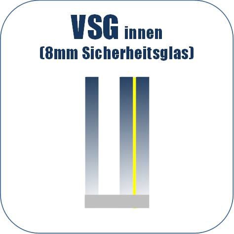 Verbundsicherheitsglas 8mm innen